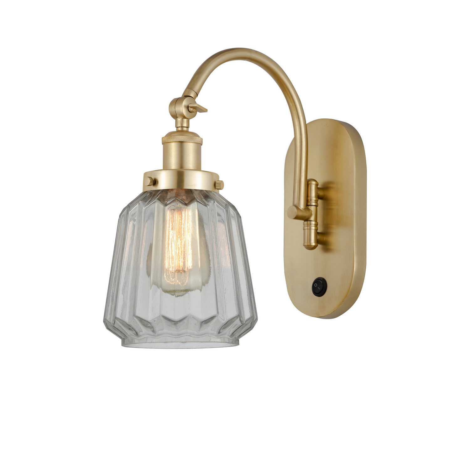 One Light Swing Arm by Innovations - Franklin Restoration Collection, Satin Gold Finish - 918-1W-SG-G142