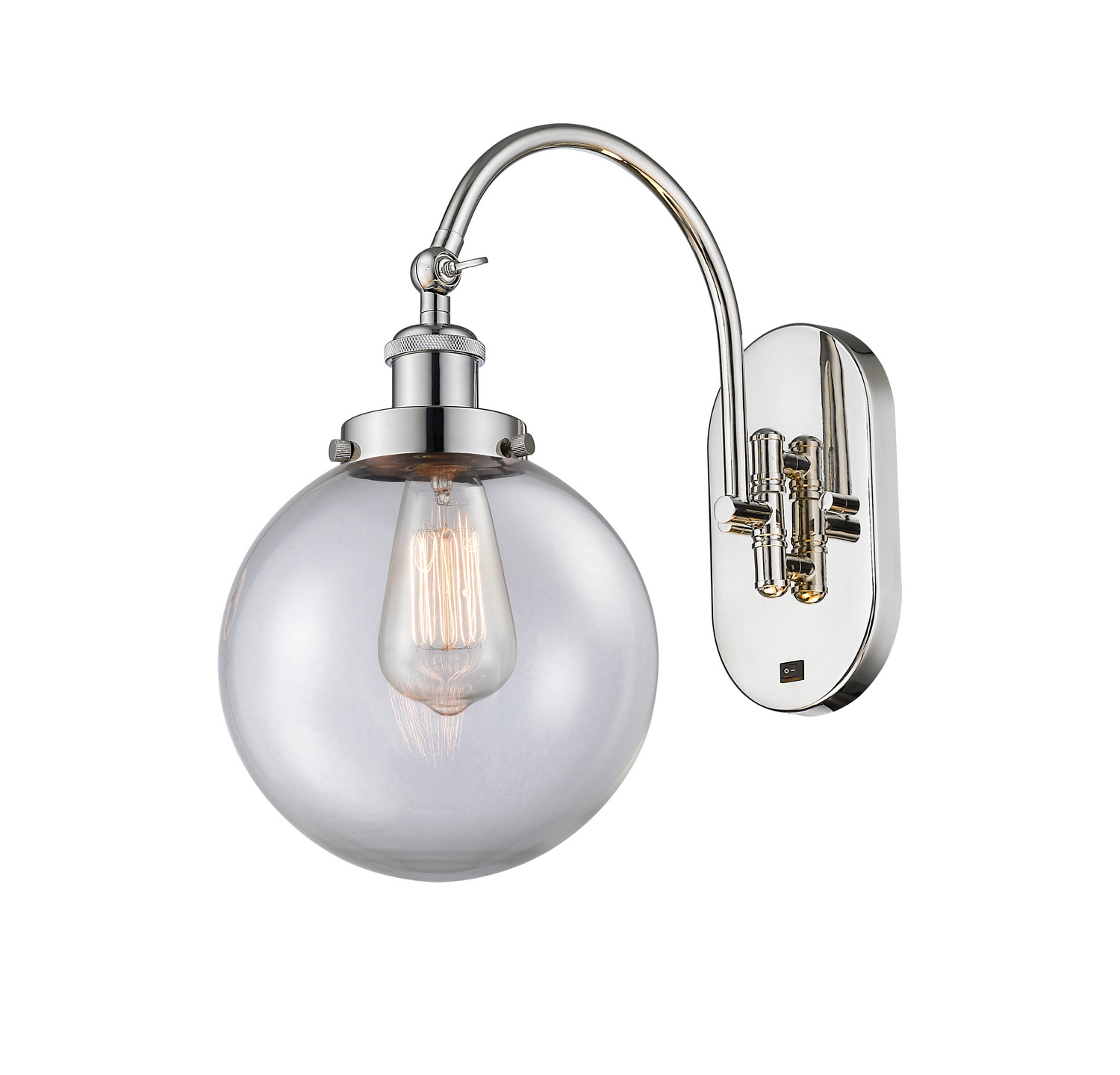LED Swing Arm by Innovations - Franklin Restoration Collection, Polished Nickel Finish - 918-1W-PN-G202-8-LED