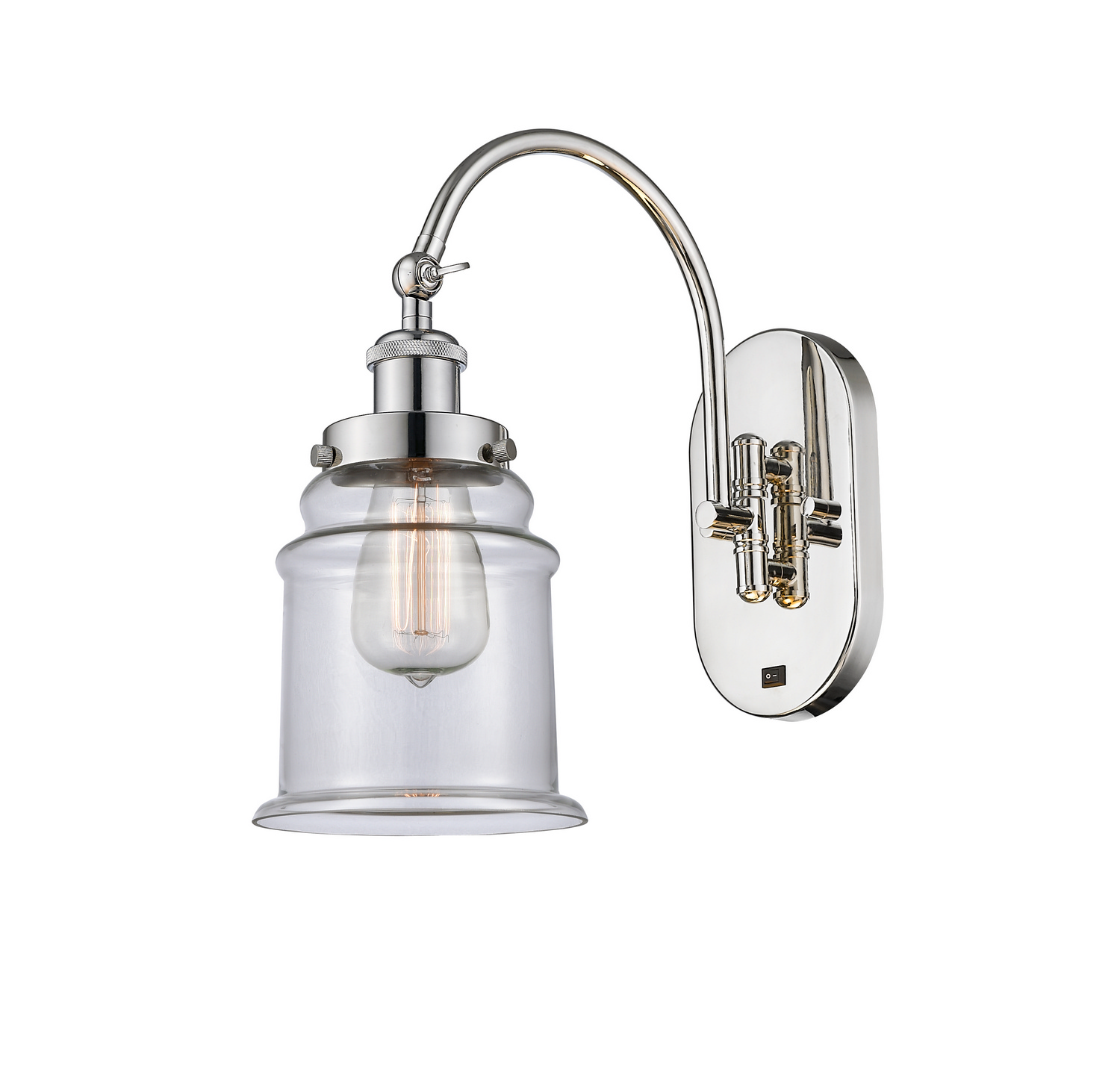 One Light Swing Arm by Innovations - Franklin Restoration Collection, Polished Nickel Finish - 918-1W-PN-G182