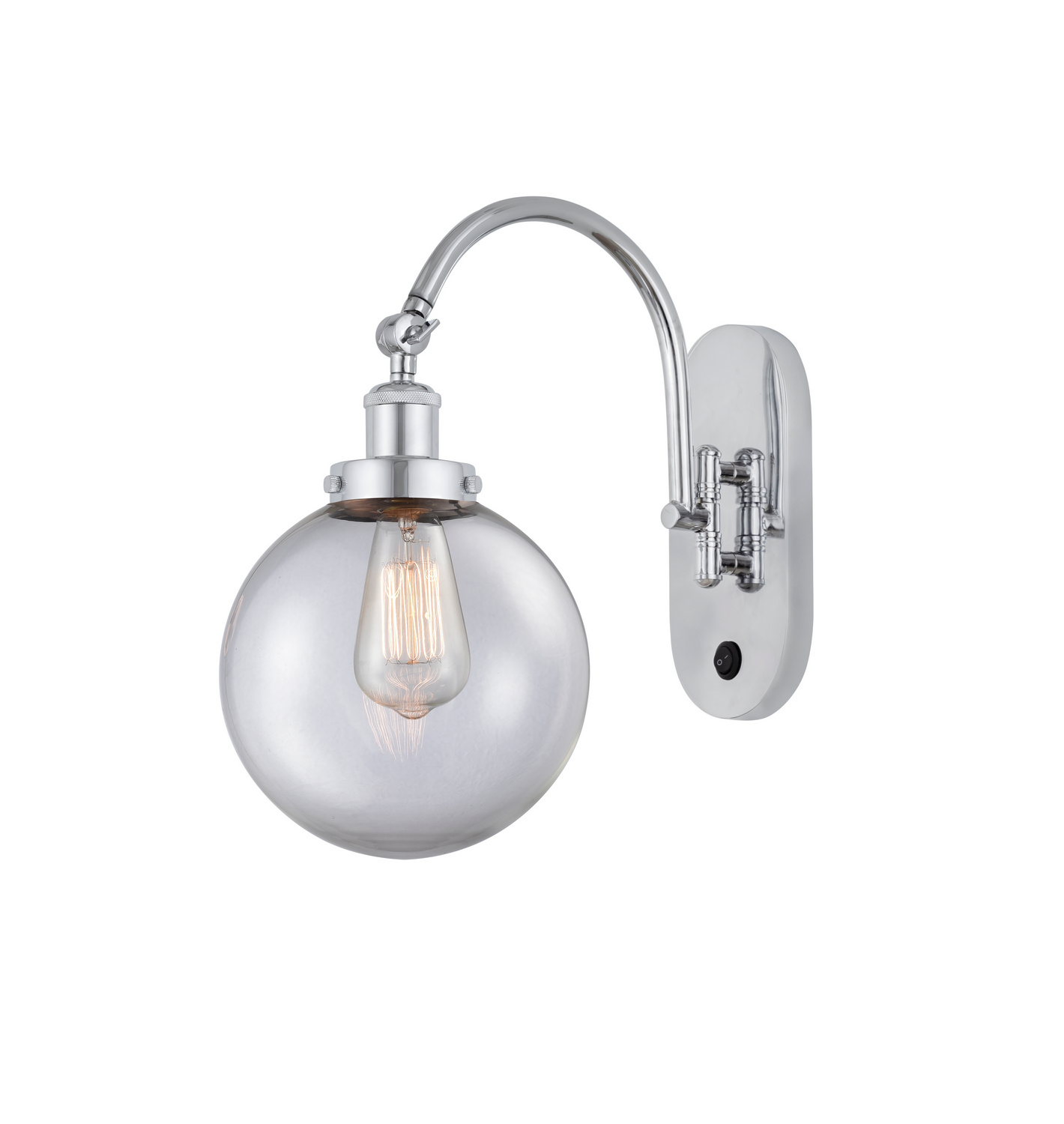 One Light Swing Arm by Innovations - Franklin Restoration Collection, Polished Chrome Finish - 918-1W-PC-G202-8
