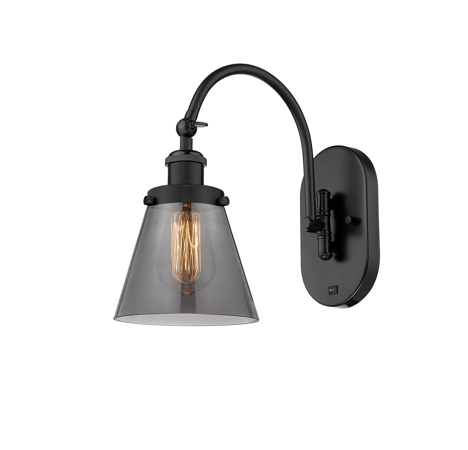 LED Swing Arm by Innovations - Franklin Restoration Collection, Matte Black Finish - 918-1W-BK-G63-LED