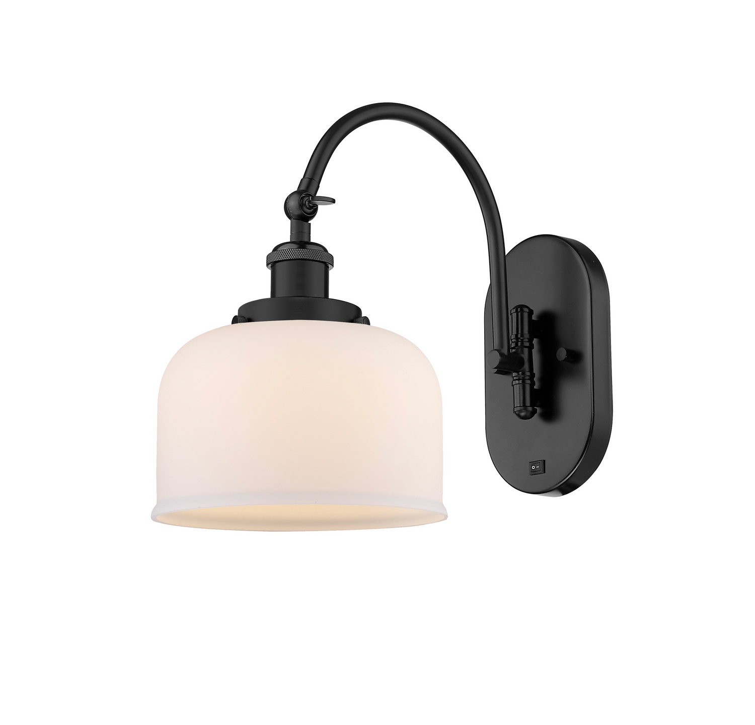One Light Swing Arm by Innovations - Franklin Restoration Collection, Matte Black Finish - 918-1W-BK-G71