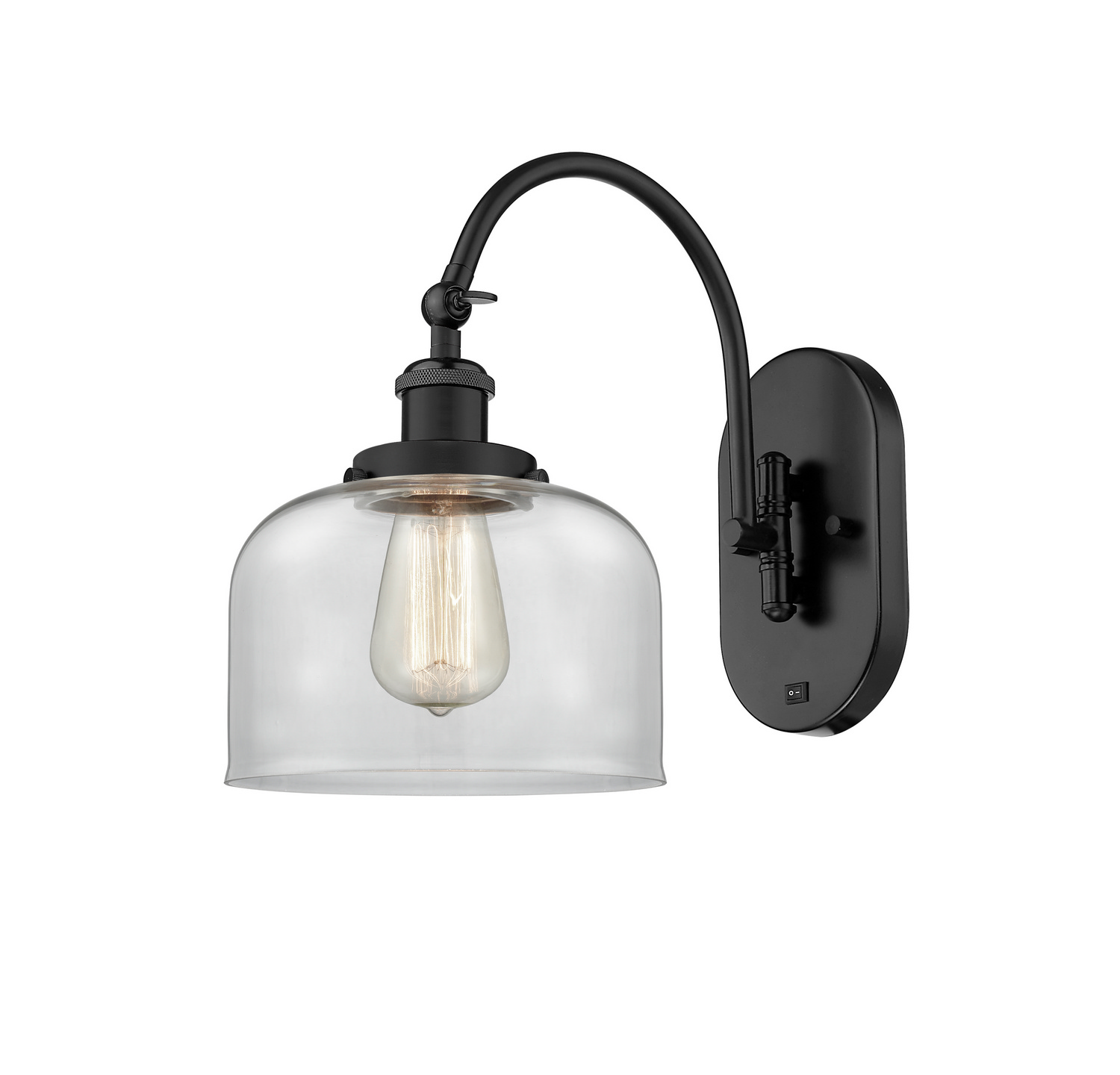 LED Swing Arm by Innovations - Franklin Restoration Collection, Matte Black Finish - 918-1W-BK-G72-LED