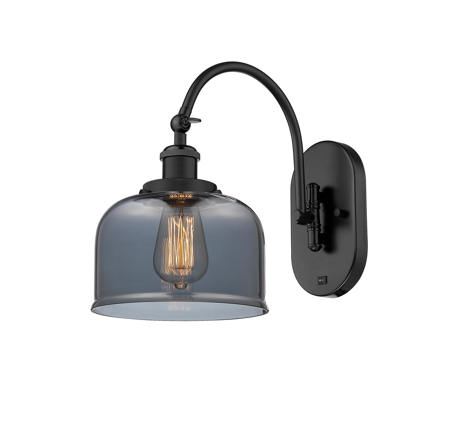 One Light Swing Arm by Innovations - Franklin Restoration Collection, Matte Black Finish - 918-1W-BK-G73