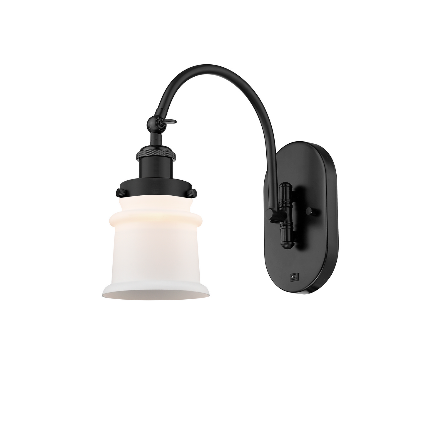 LED Swing Arm by Innovations - Franklin Restoration Collection, Matte Black Finish - 918-1W-BK-G181S-LED