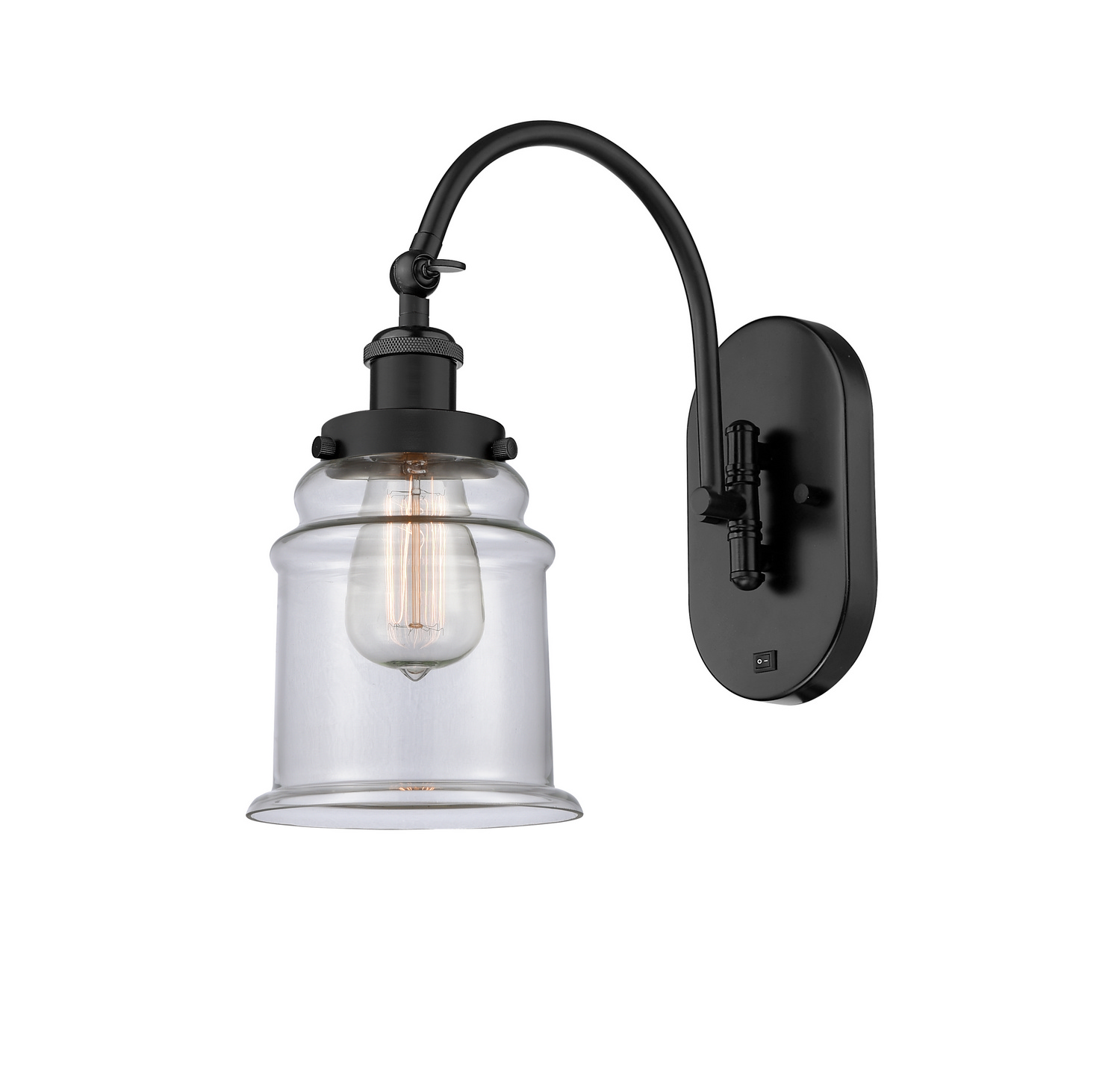 LED Swing Arm by Innovations - Franklin Restoration Collection, Matte Black Finish - 918-1W-BK-G182-LED