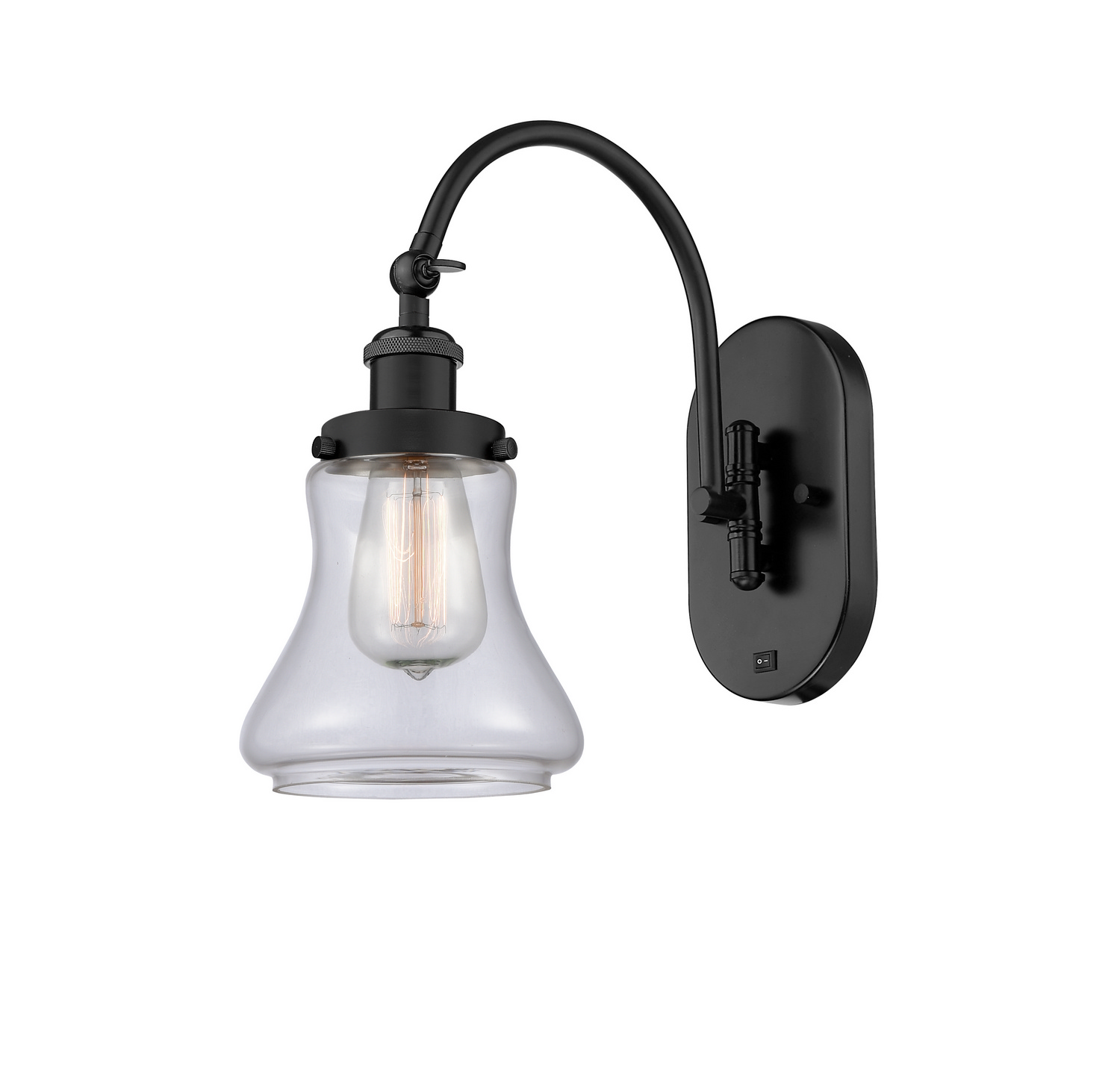 One Light Swing Arm by Innovations - Franklin Restoration Collection, Matte Black Finish - 918-1W-BK-G192