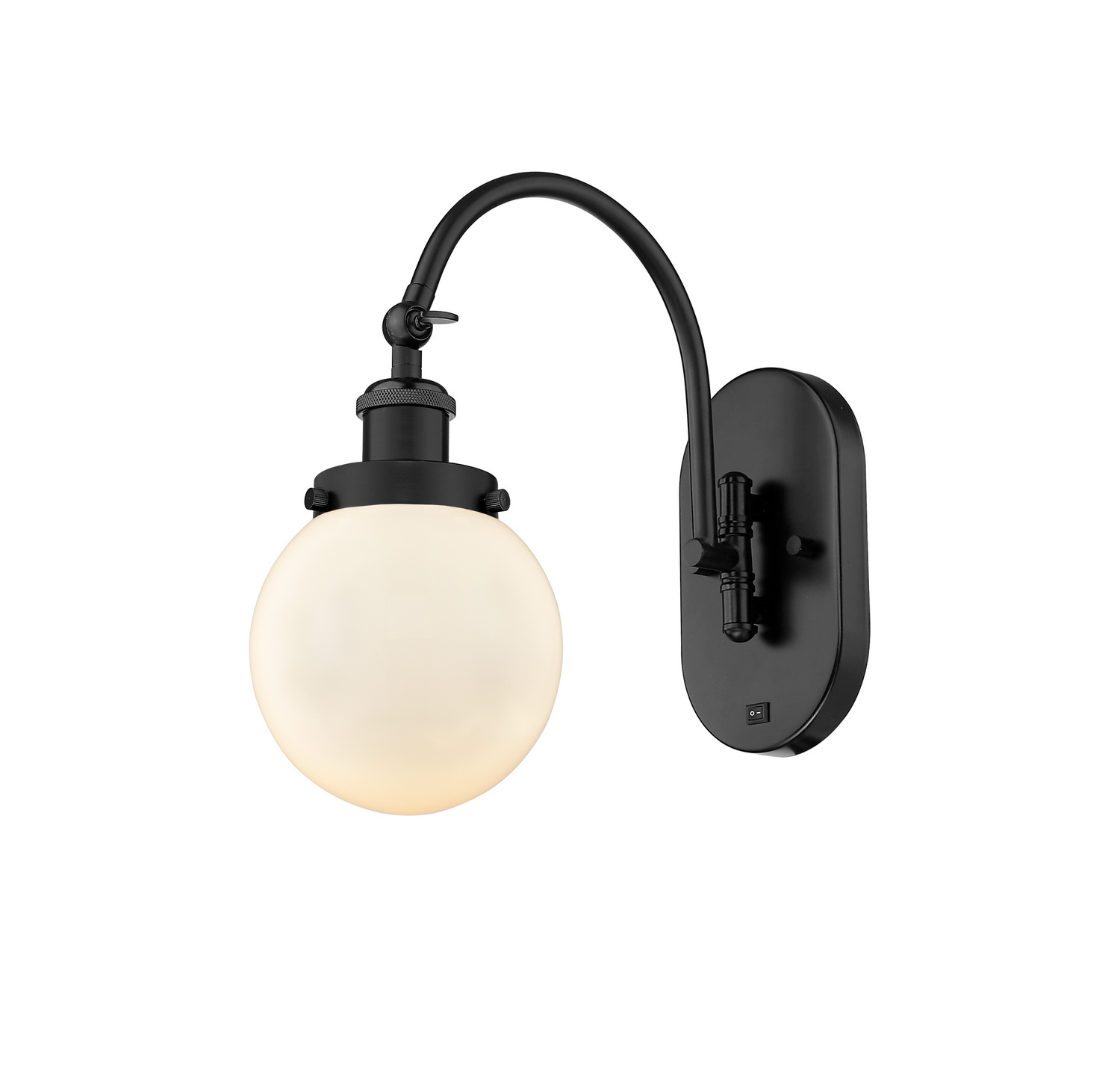 One Light Swing Arm by Innovations - Franklin Restoration Collection, Matte Black Finish - 918-1W-BK-G201-6