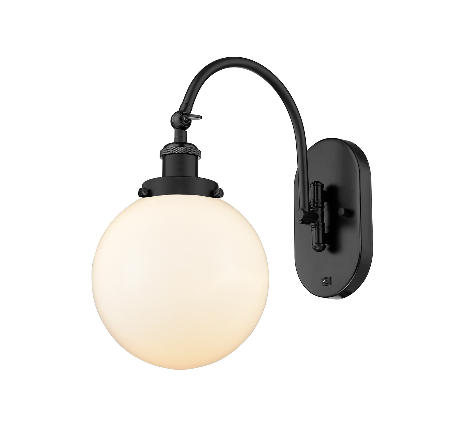 One Light Swing Arm by Innovations - Franklin Restoration Collection, Matte Black Finish - 918-1W-BK-G201-8