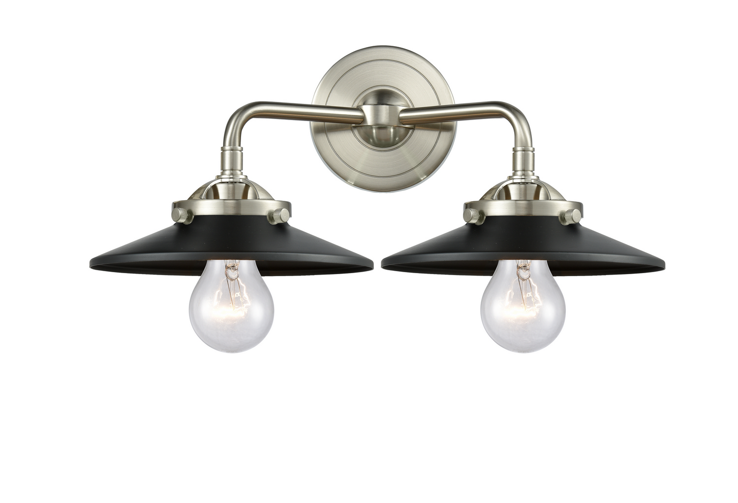 Two Light Bath Vanity by Innovations - Nouveau Collection, Brushed Satin Nickel Finish - 284-2W-SN-M6-BK