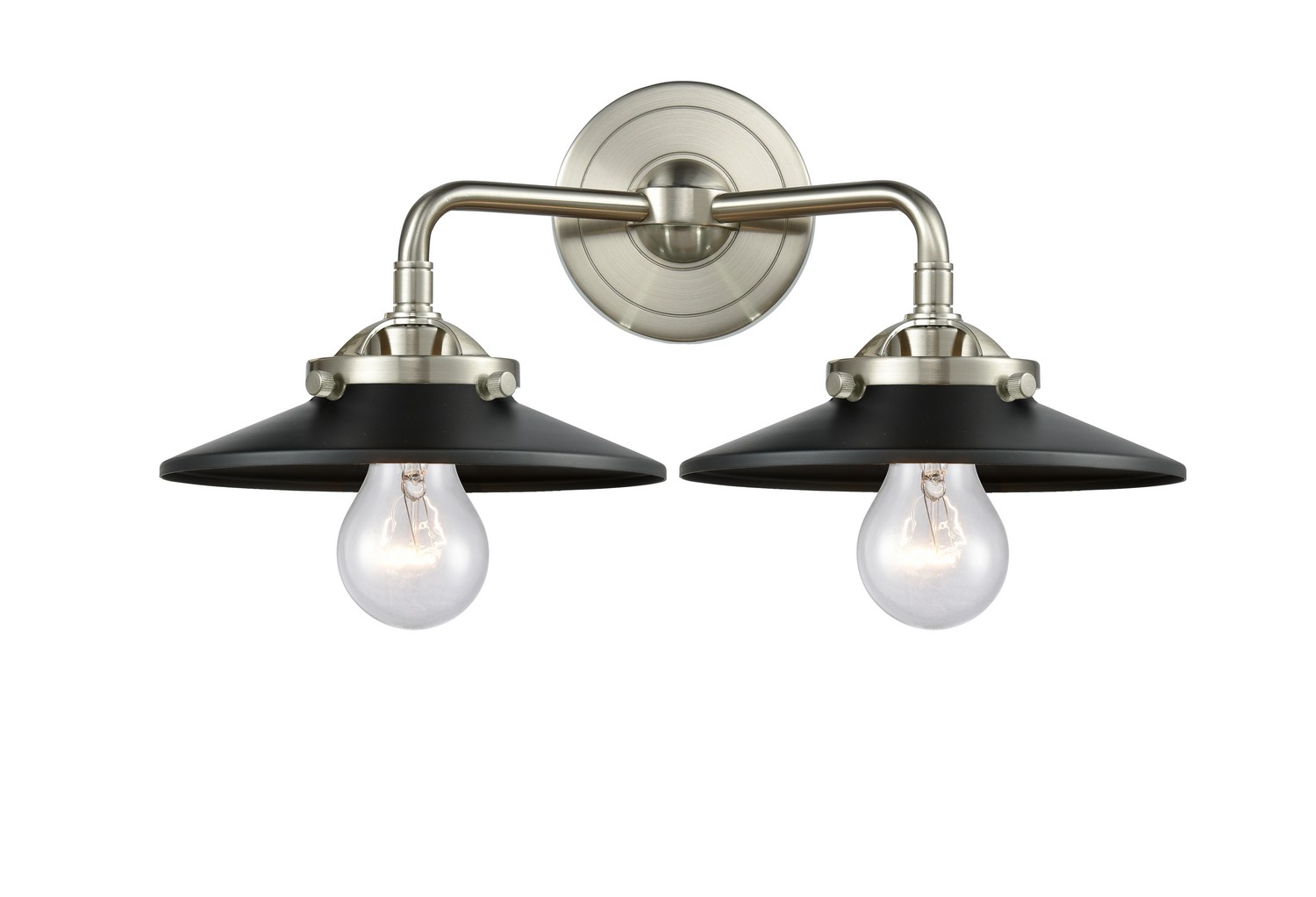 LED Bath Vanity by Innovations - Nouveau Collection, Brushed Satin Nickel Finish - 284-2W-SN-M6-BK-LED