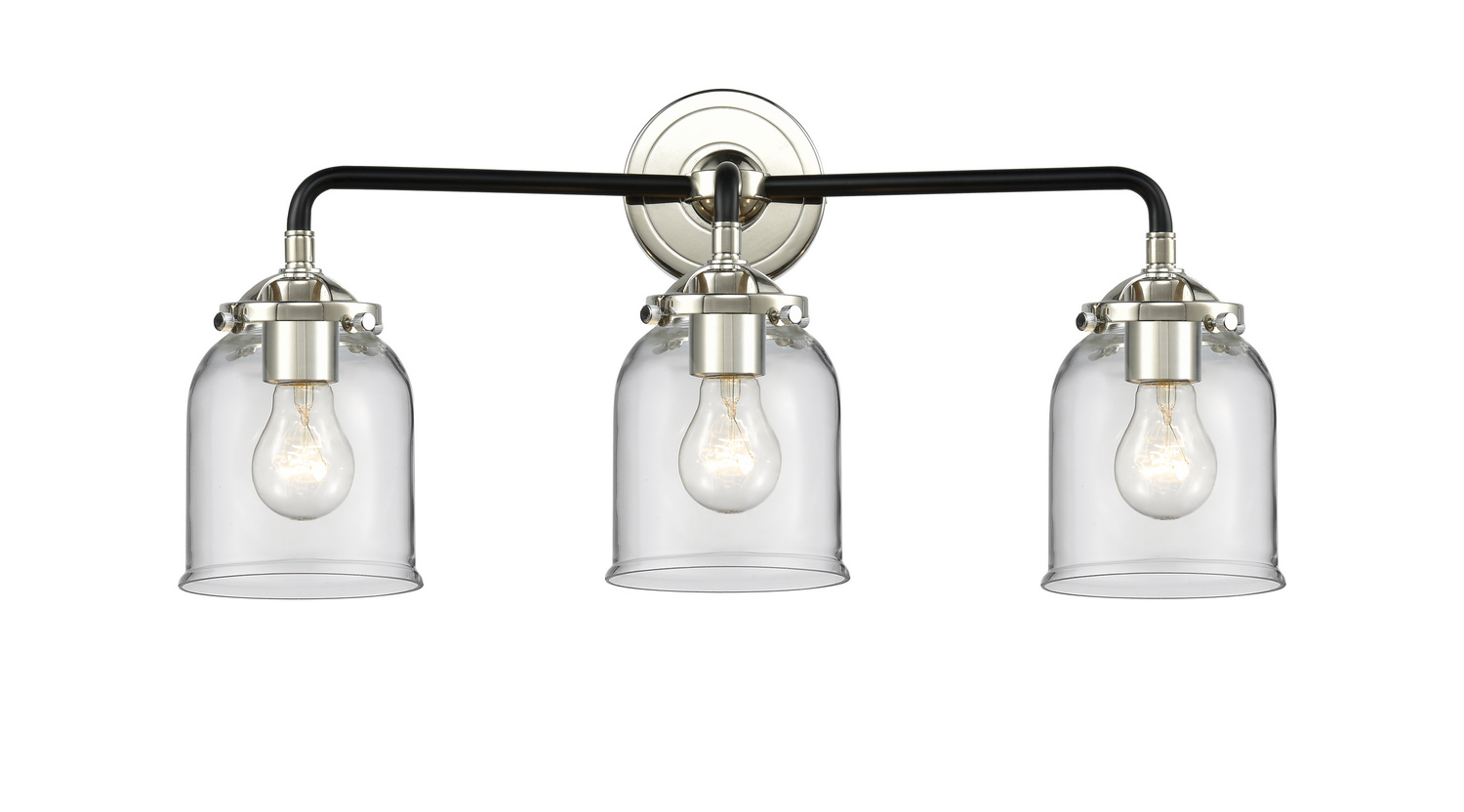 Three Light Bath Vanity by Innovations - Nouveau Collection, Black Polished Nickel Finish - 284-3W-BPN-G52