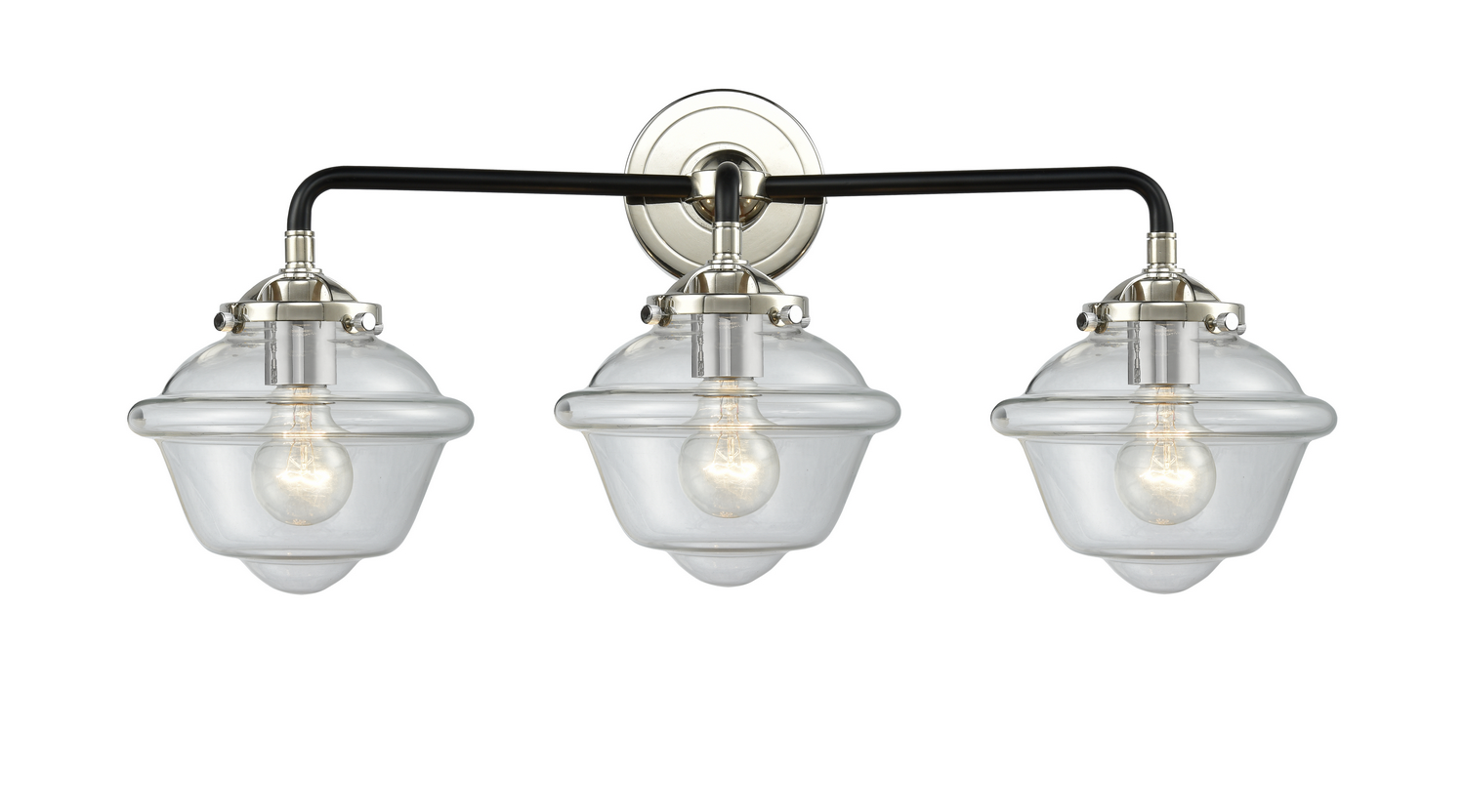 Three Light Bath Vanity by Innovations - Nouveau Collection, Black Polished Nickel Finish - 284-3W-BPN-G532