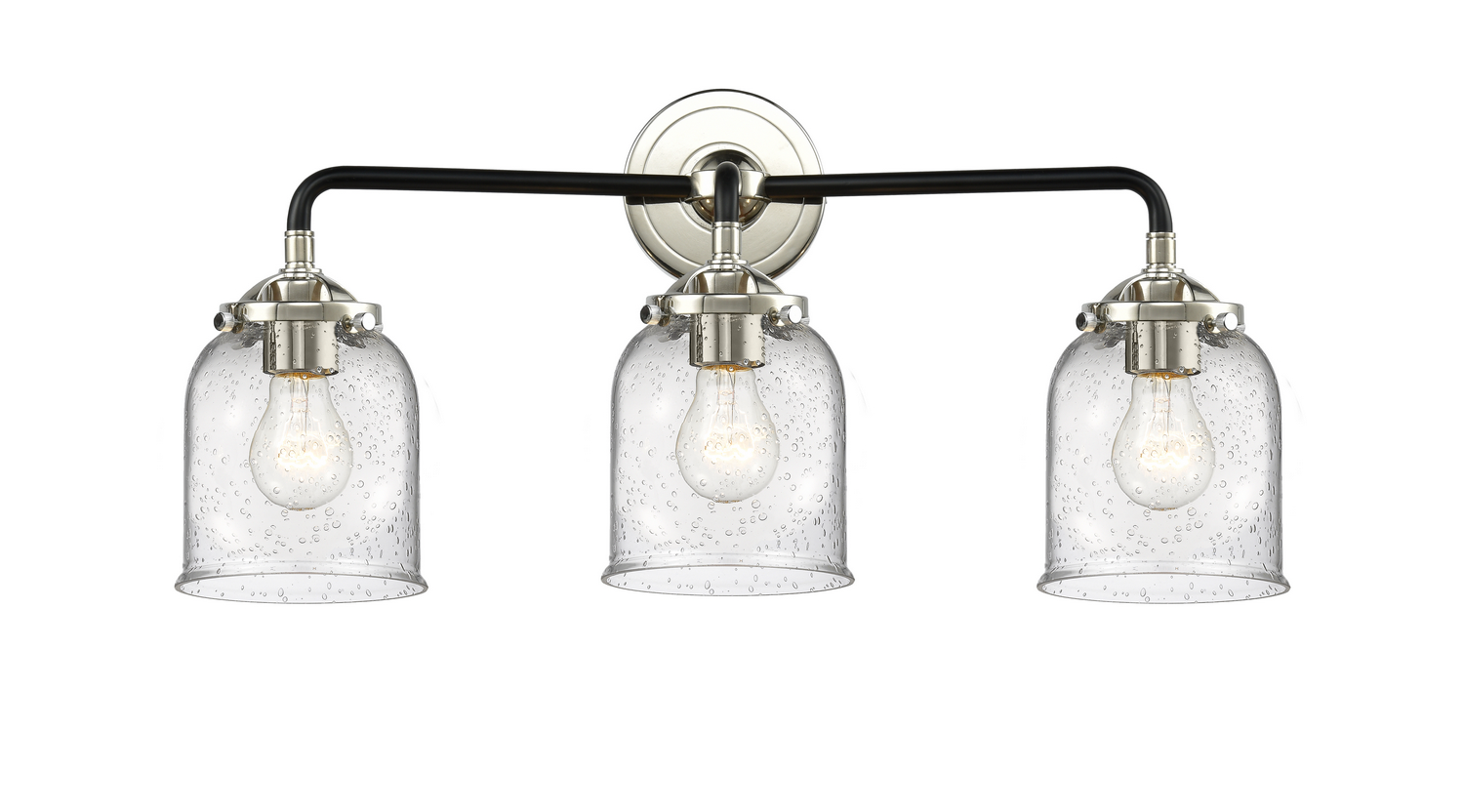 Three Light Bath Vanity by Innovations - Nouveau Collection, Black Polished Nickel Finish - 284-3W-BPN-G54