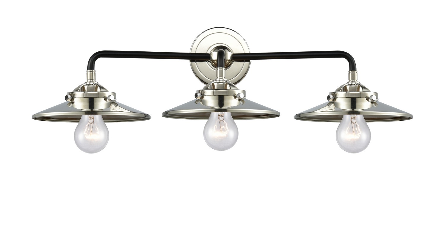 LED Bath Vanity by Innovations - Nouveau Collection, Black Polished Nickel Finish - 284-3W-BPN-M1-PN-LED