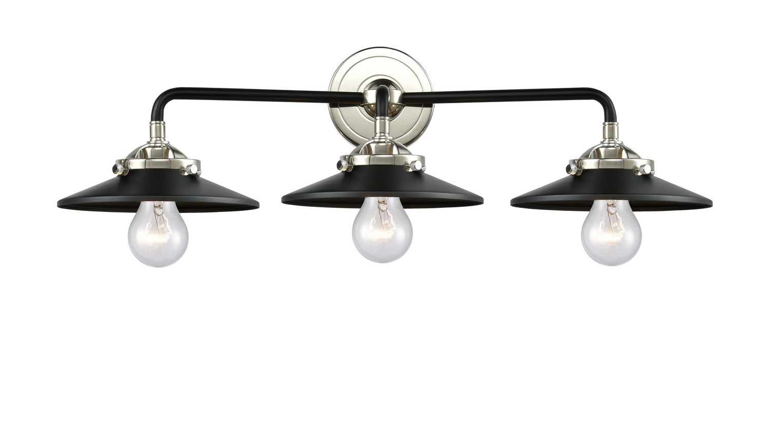 LED Bath Vanity by Innovations - Nouveau Collection, Black Polished Nickel Finish - 284-3W-BPN-M6-BK-LED