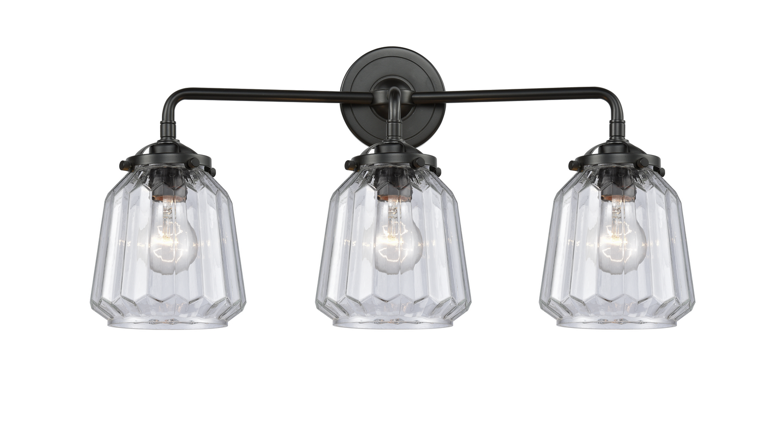 Three Light Bath Vanity by Innovations - Nouveau Collection, Oil Rubbed Bronze Finish - 284-3W-OB-G142