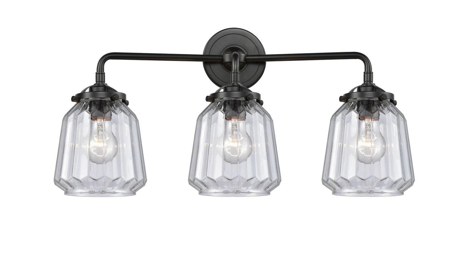 LED Bath Vanity by Innovations - Nouveau Collection, Oil Rubbed Bronze Finish - 284-3W-OB-G142-LED