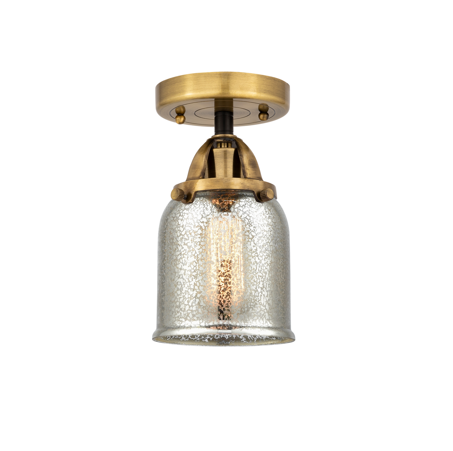 One Light Semi-Flush Mount by Innovations - Nouveau 2 Collection, Black Antique Brass Finish - 288-1C-BAB-G58