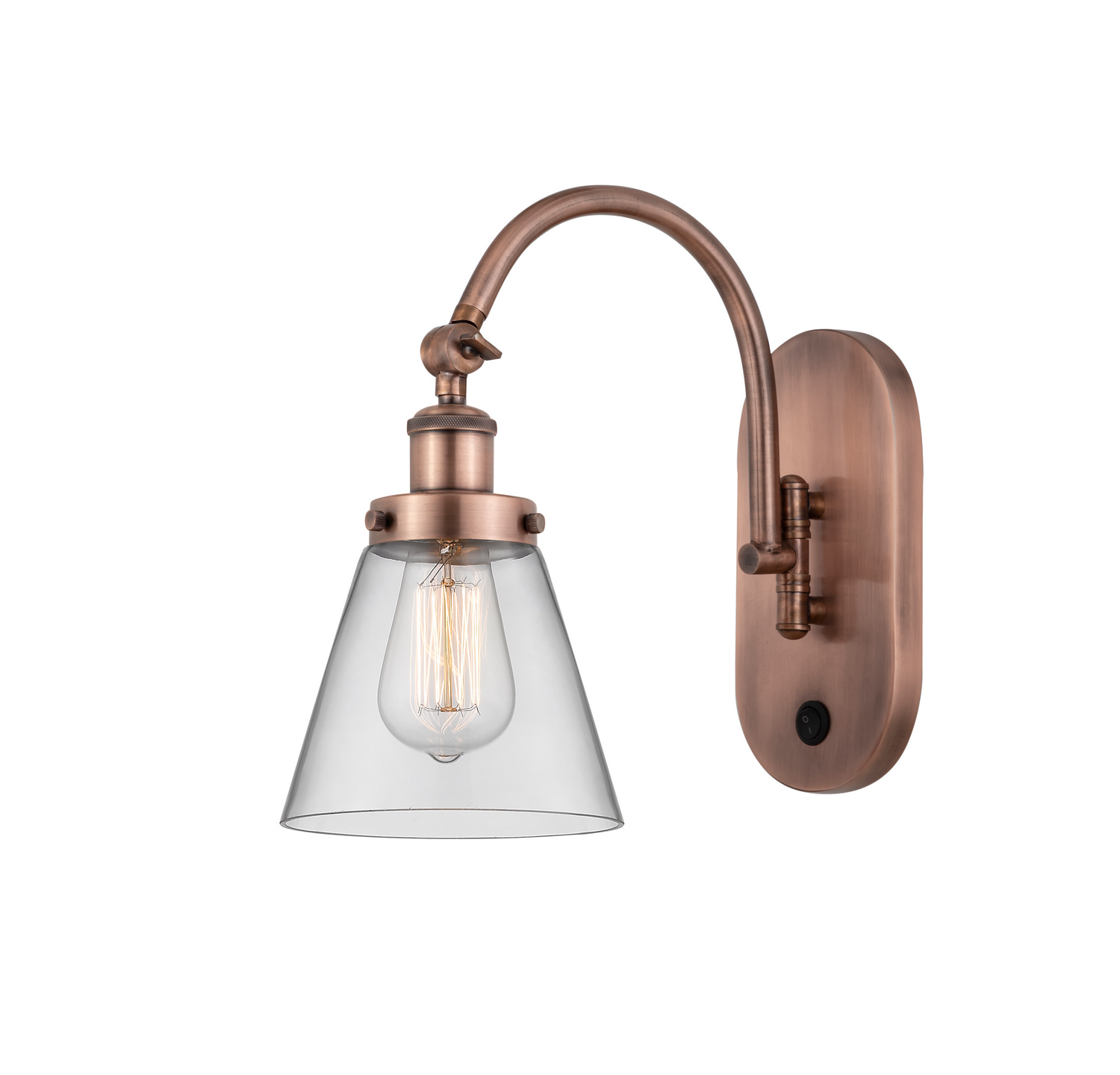 One Light Swing Arm by Innovations - Franklin Restoration Collection, Antique Copper Finish - 918-1W-AC-G62
