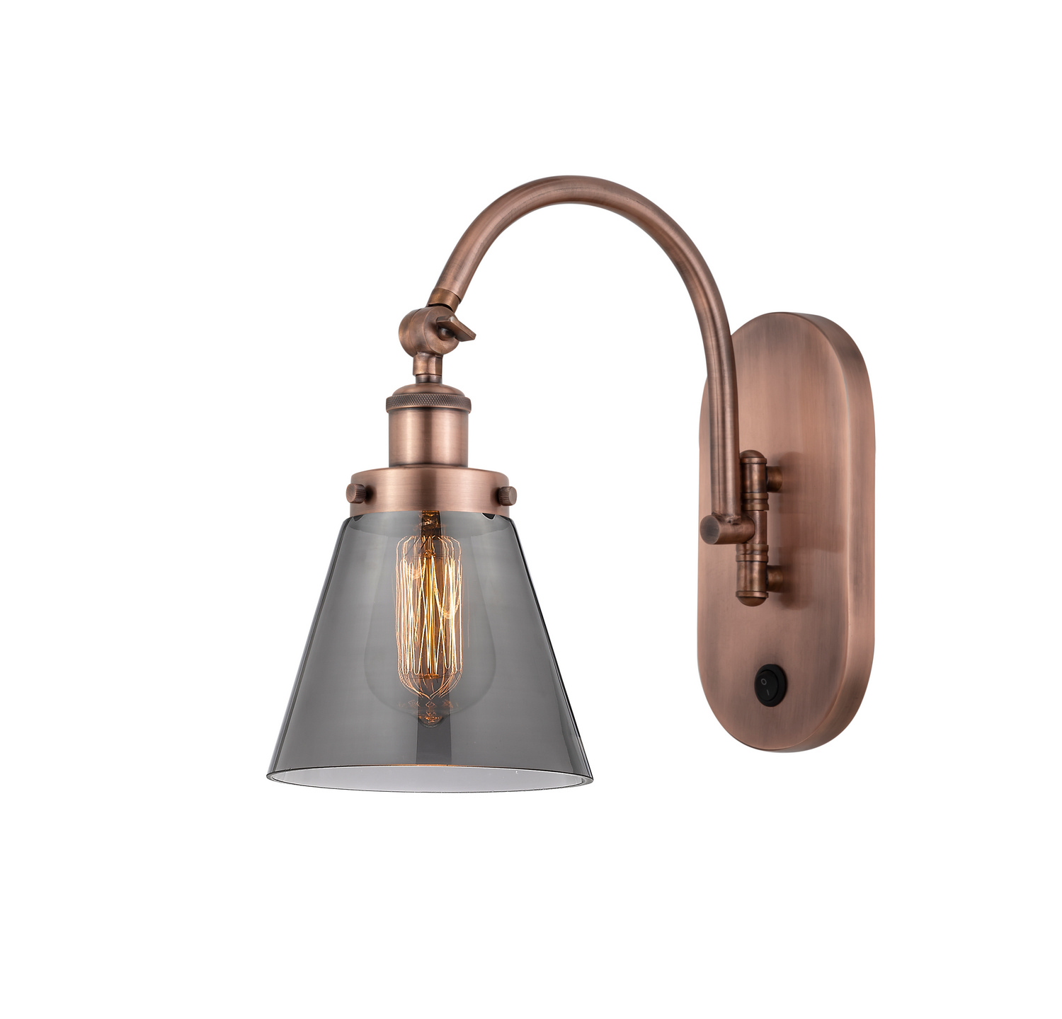 LED Swing Arm by Innovations - Franklin Restoration Collection, Antique Copper Finish - 918-1W-AC-G63-LED