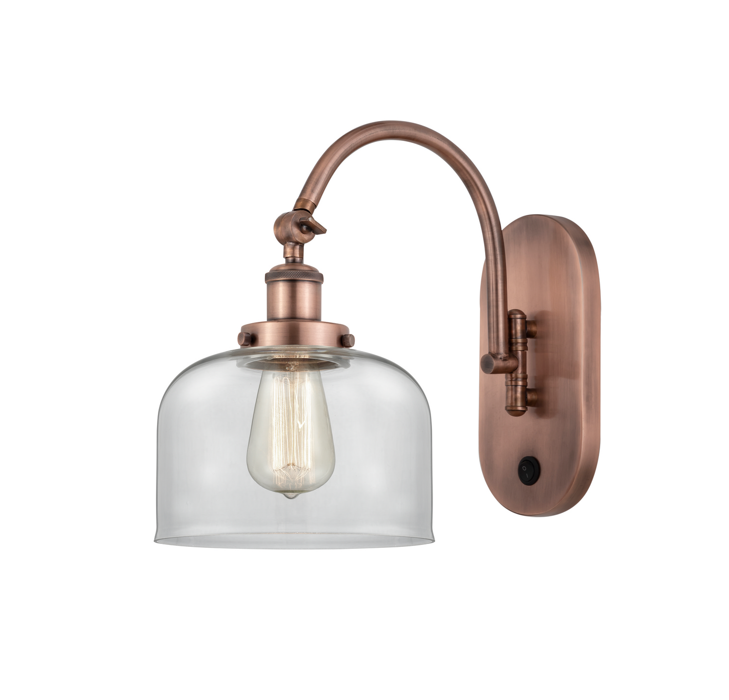 One Light Swing Arm by Innovations - Franklin Restoration Collection, Antique Copper Finish - 918-1W-AC-G72