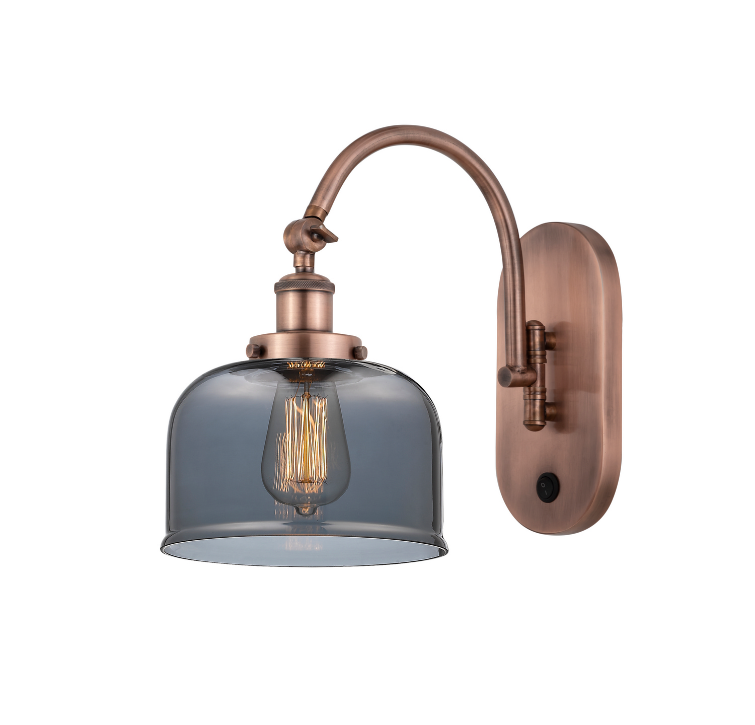 LED Swing Arm by Innovations - Franklin Restoration Collection, Antique Copper Finish - 918-1W-AC-G73-LED