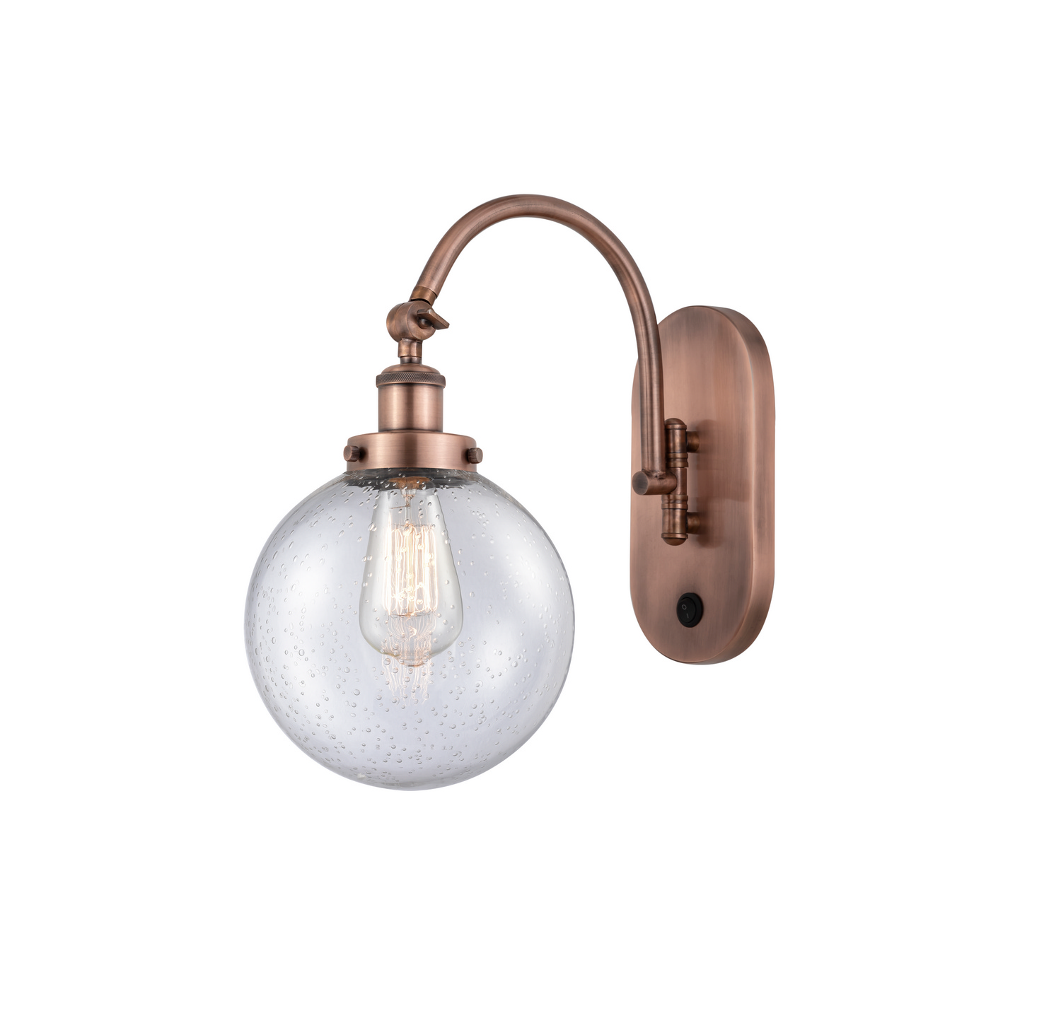 One Light Swing Arm by Innovations - Franklin Restoration Collection, Antique Copper Finish - 918-1W-AC-G204-8