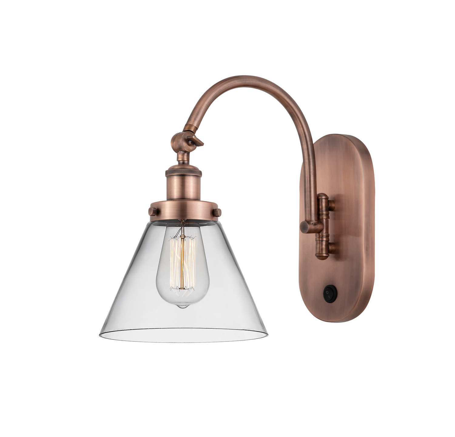 LED Swing Arm by Innovations - Franklin Restoration Collection, Antique Copper Finish - 918-1W-AC-G42-LED