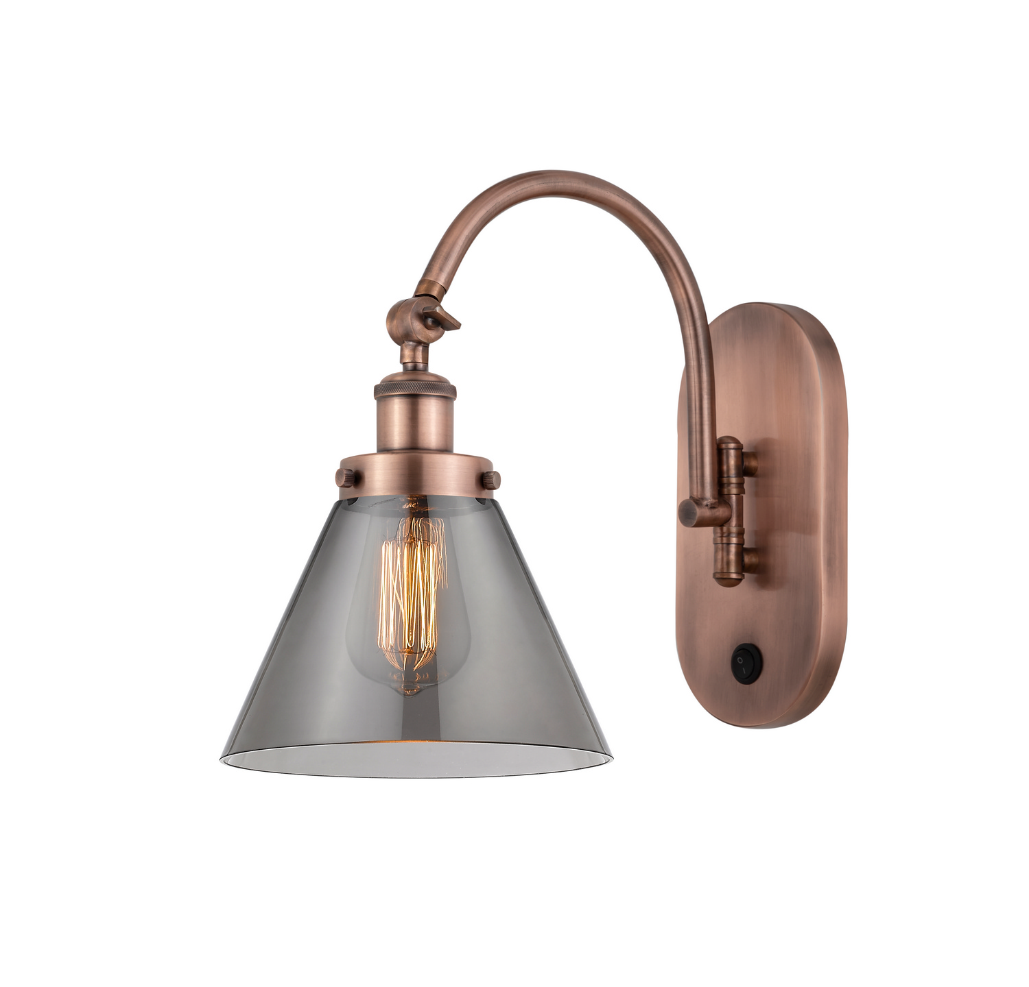 LED Swing Arm by Innovations - Franklin Restoration Collection, Antique Copper Finish - 918-1W-AC-G43-LED