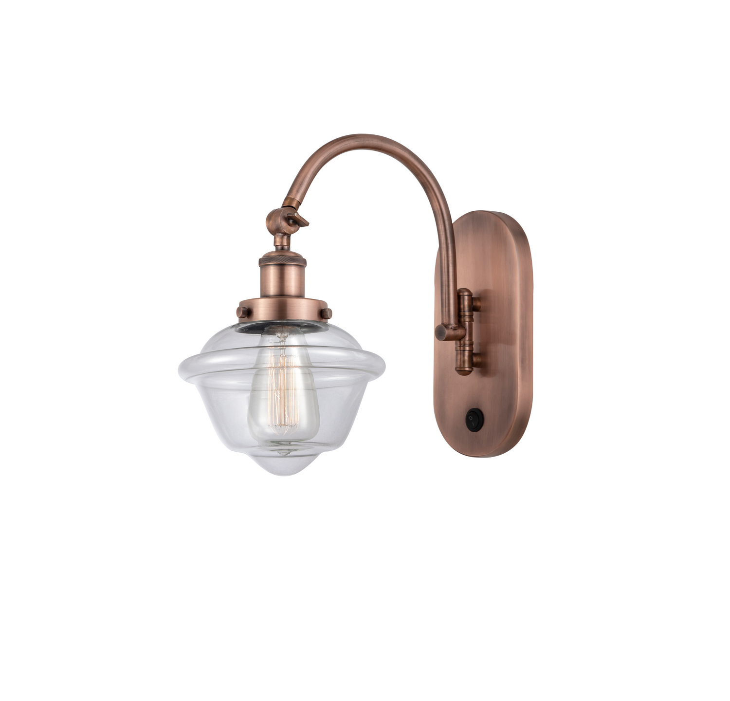 One Light Swing Arm by Innovations - Franklin Restoration Collection, Antique Copper Finish - 918-1W-AC-G532