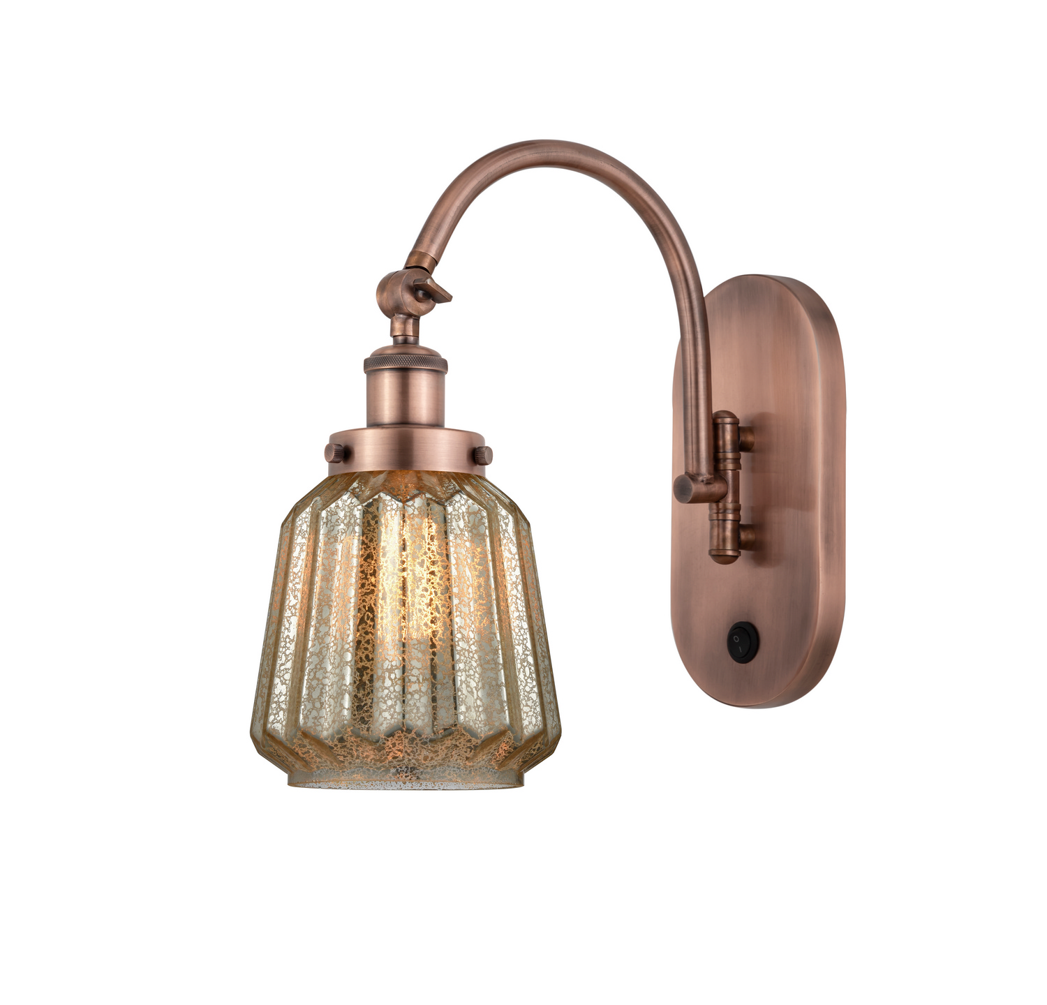 LED Swing Arm by Innovations - Franklin Restoration Collection, Antique Copper Finish - 918-1W-AC-G146-LED