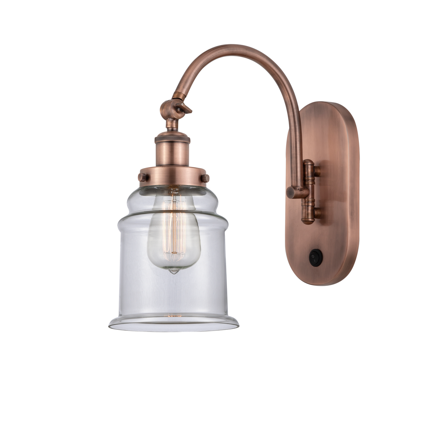LED Swing Arm by Innovations - Franklin Restoration Collection, Antique Copper Finish - 918-1W-AC-G182-LED