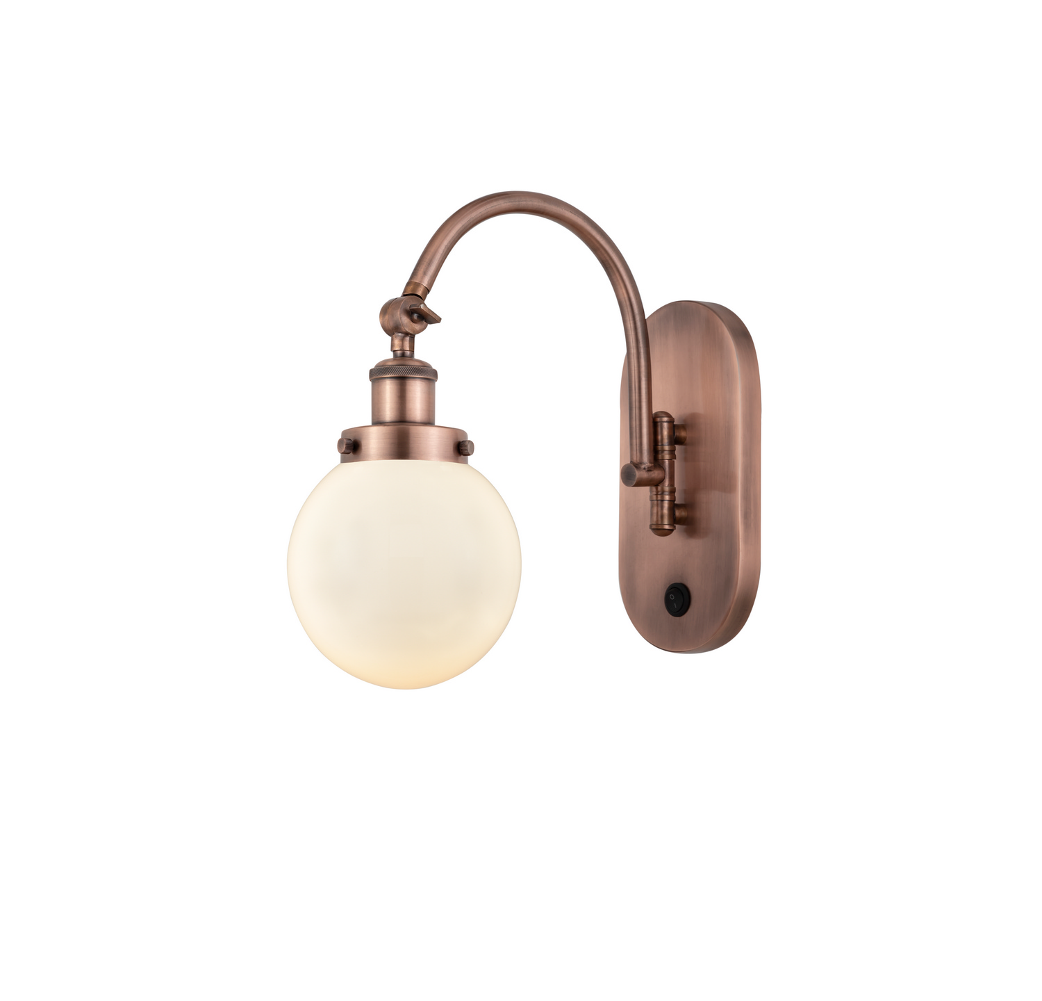 LED Swing Arm by Innovations - Franklin Restoration Collection, Antique Copper Finish - 918-1W-AC-G201-6-LED