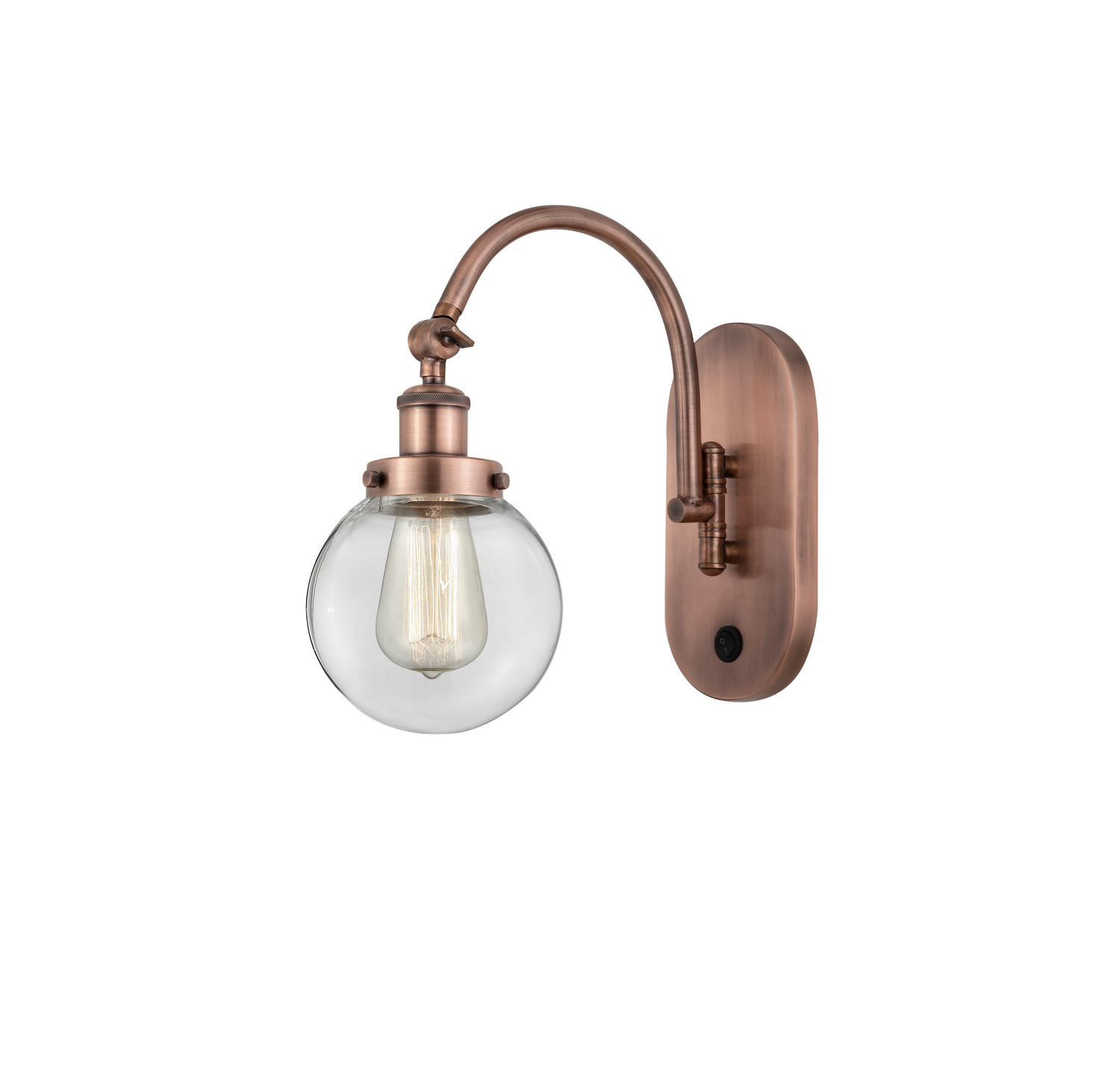 One Light Swing Arm by Innovations - Franklin Restoration Collection, Antique Copper Finish - 918-1W-AC-G202-6