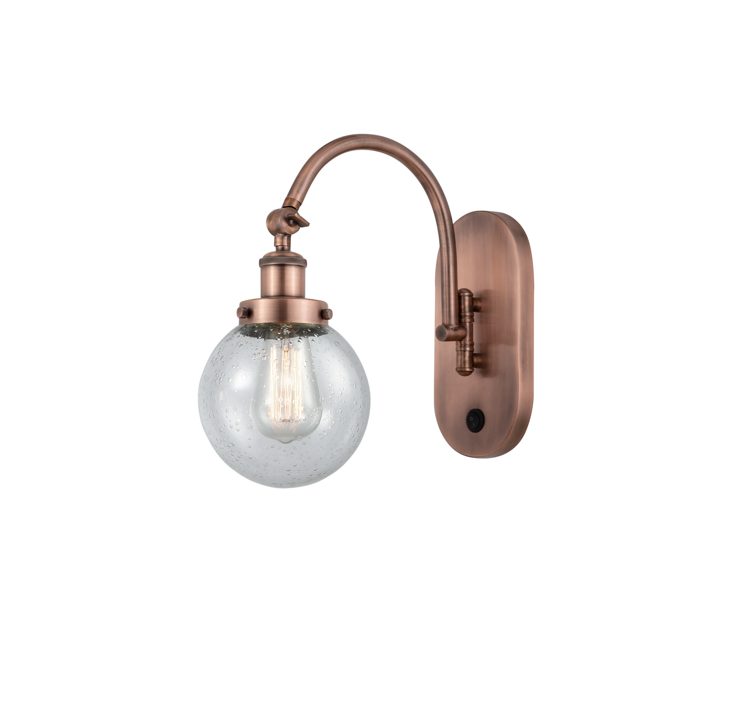 One Light Swing Arm by Innovations - Franklin Restoration Collection, Antique Copper Finish - 918-1W-AC-G204-6