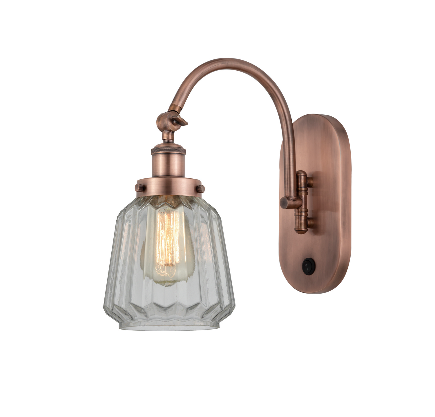 LED Swing Arm by Innovations - Franklin Restoration Collection, Antique Copper Finish - 918-1W-AC-G142-LED