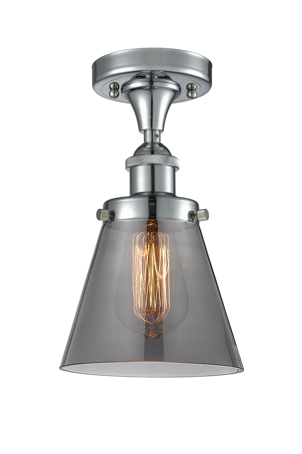 One Light Semi-Flush Mount by Innovations - Ballston Urban Collection, Polished Chrome Finish - 916-1C-PC-G63