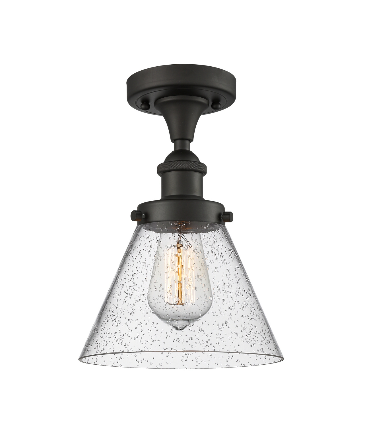 One Light Semi-Flush Mount by Innovations - Ballston Urban Collection, Oil Rubbed Bronze Finish - 916-1C-OB-G44