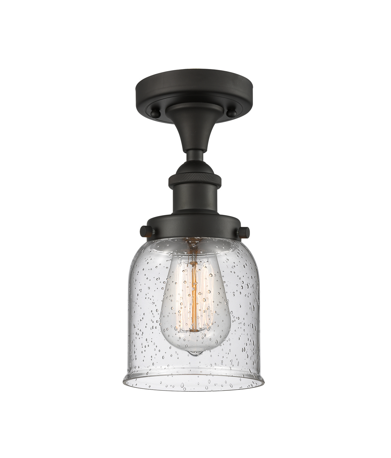 One Light Semi-Flush Mount by Innovations - Ballston Urban Collection, Oil Rubbed Bronze Finish - 916-1C-OB-G54
