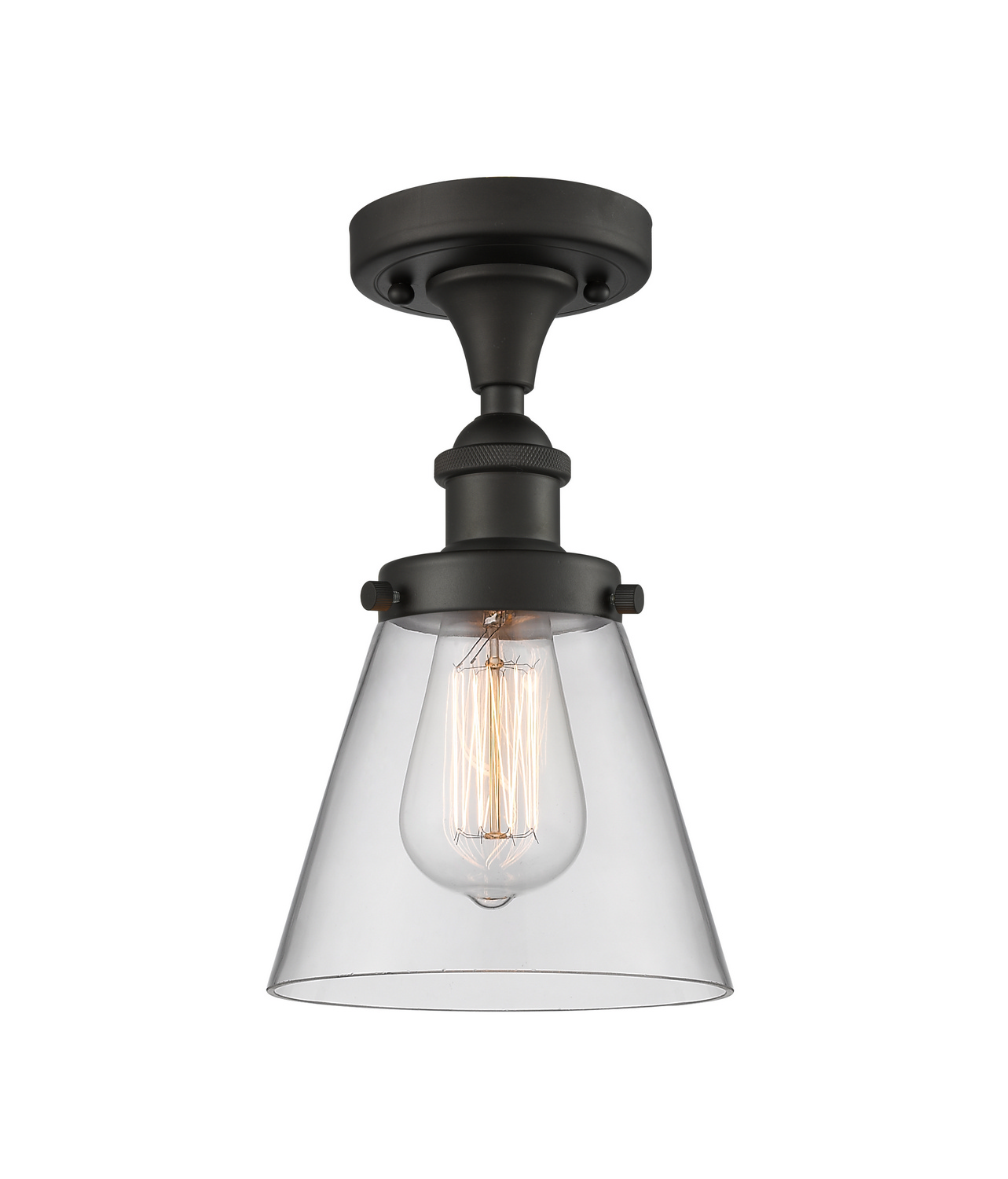 One Light Semi-Flush Mount by Innovations - Ballston Urban Collection, Oil Rubbed Bronze Finish - 916-1C-OB-G62