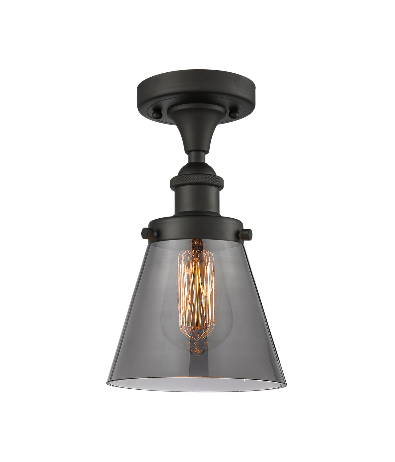 One Light Semi-Flush Mount by Innovations - Ballston Urban Collection, Oil Rubbed Bronze Finish - 916-1C-OB-G63