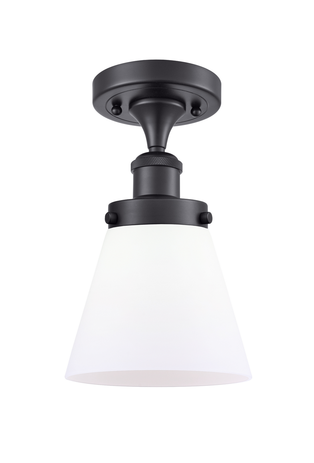 One Light Semi-Flush Mount by Innovations - Ballston Urban Collection, Matte Black Finish - 916-1C-BK-G61