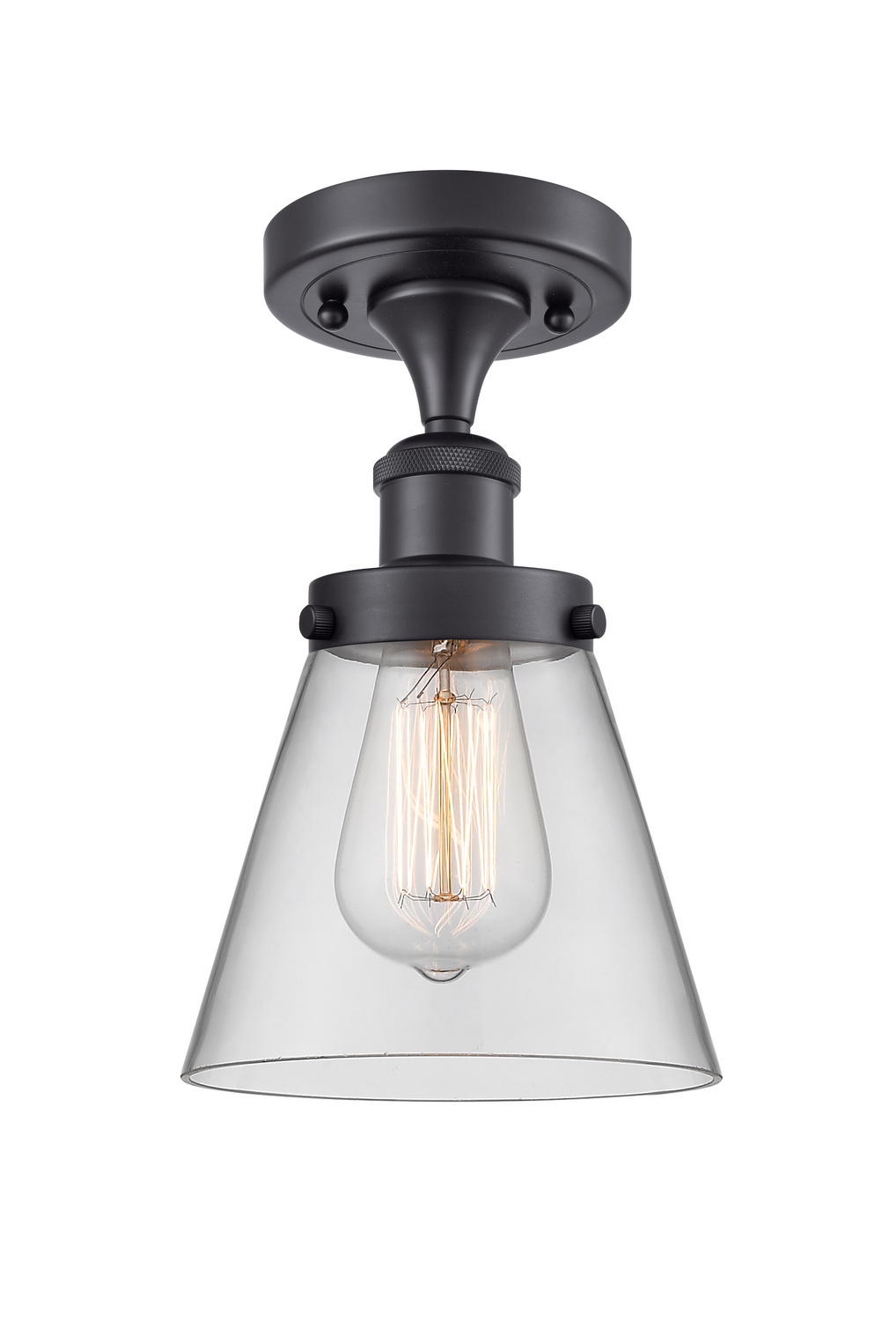 LED Semi-Flush Mount by Innovations - Ballston Urban Collection, Matte Black Finish - 916-1C-BK-G62-LED