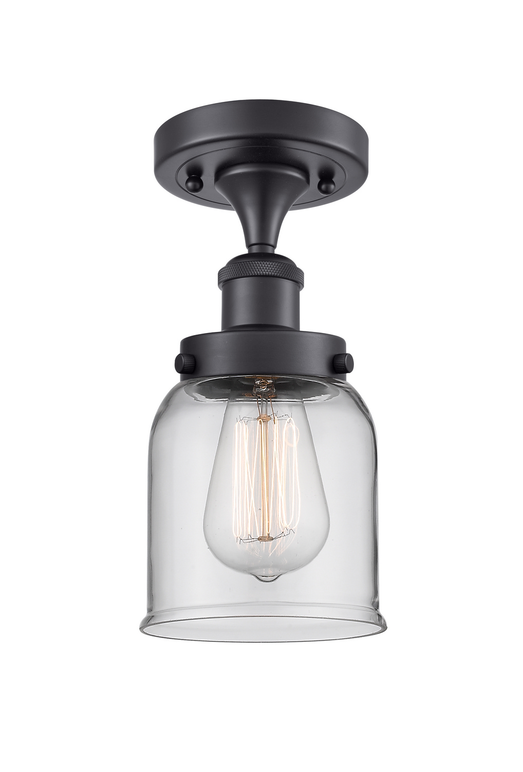 LED Semi-Flush Mount by Innovations - Ballston Urban Collection, Matte Black Finish - 916-1C-BK-G52-LED