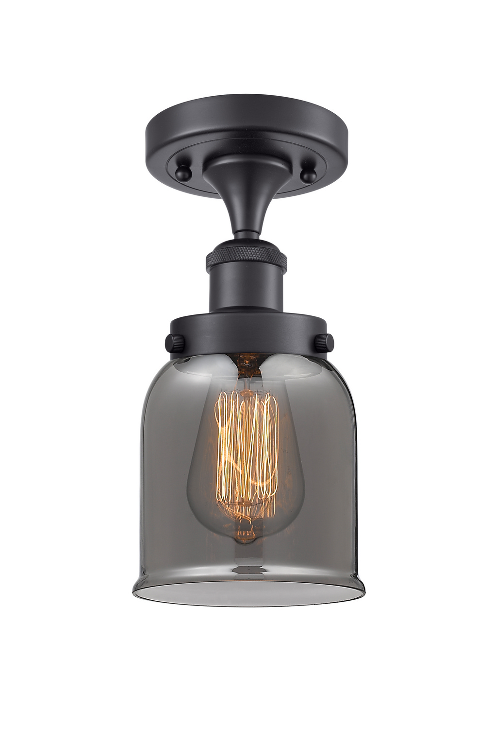 LED Semi-Flush Mount by Innovations - Ballston Urban Collection, Matte Black Finish - 916-1C-BK-G53-LED