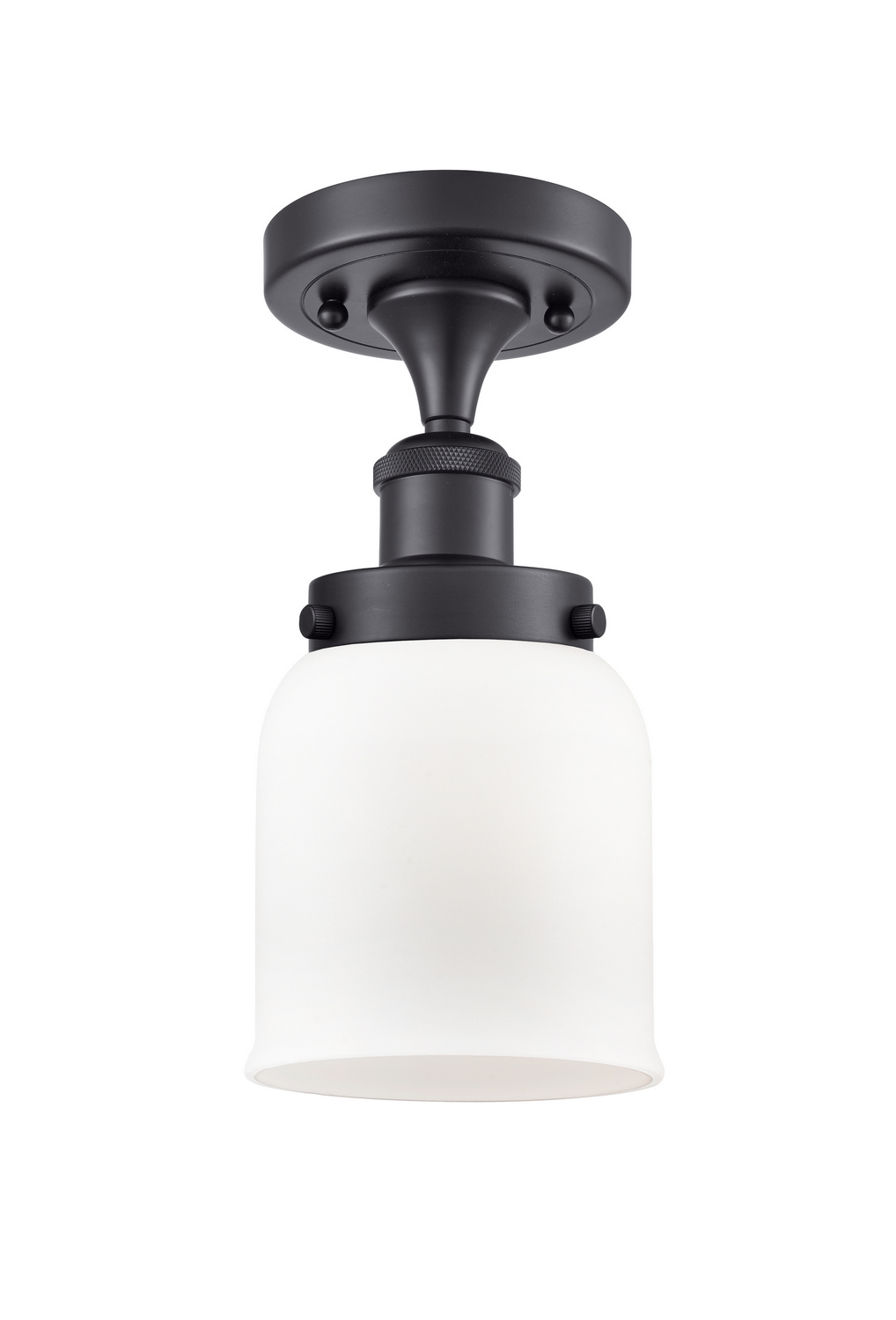 One Light Semi-Flush Mount by Innovations - Ballston Urban Collection, Matte Black Finish - 916-1C-BK-G51