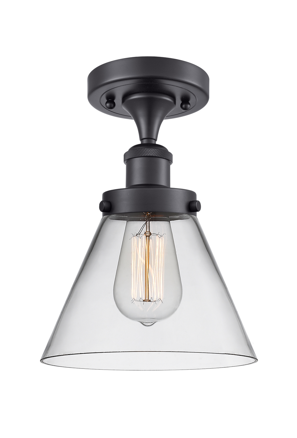 LED Semi-Flush Mount by Innovations - Ballston Urban Collection, Matte Black Finish - 916-1C-BK-G42-LED