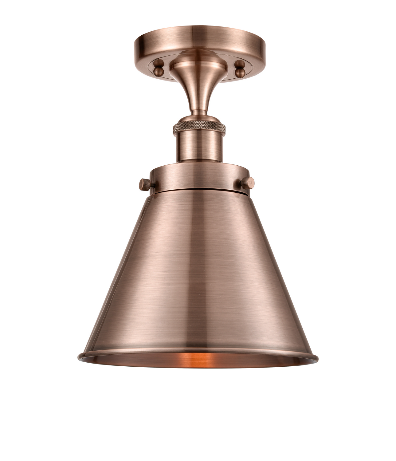 One Light Semi-Flush Mount by Innovations - Ballston Urban Collection, Antique Copper Finish - 916-1C-AC-M13-AC