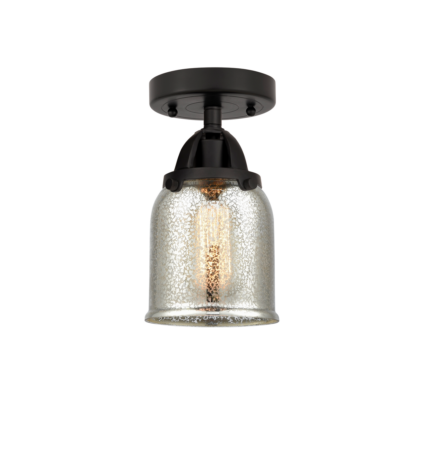One Light Semi-Flush Mount by Innovations - Nouveau 2 Collection, Matte Black Finish - 288-1C-BK-G58